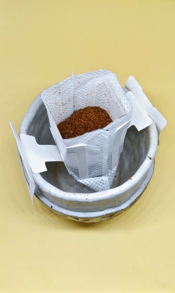 Nomadic Coffee Drip Bag in the cup from above